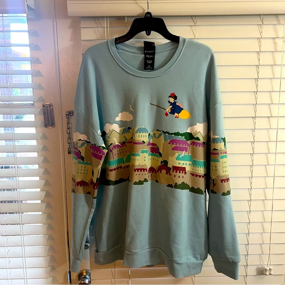 Studio Ghibli/Kiki’s Delivery Service Skyline Scenic Crew Long-Sleeve (NWT) - Picture 2 of 9